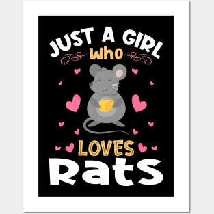 Just a Girl who Loves Rats Gift Posters and Art